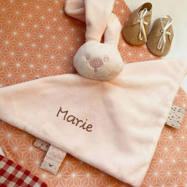 Rabbit embroidered cuddly toy