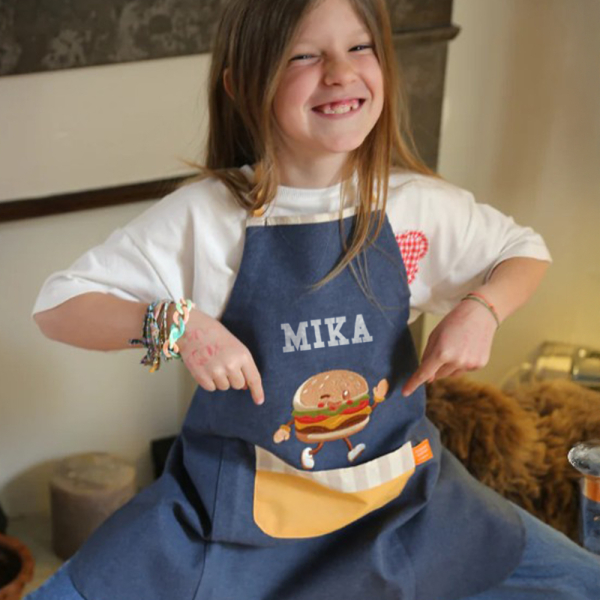 Personalised Children's Apron Hamburger