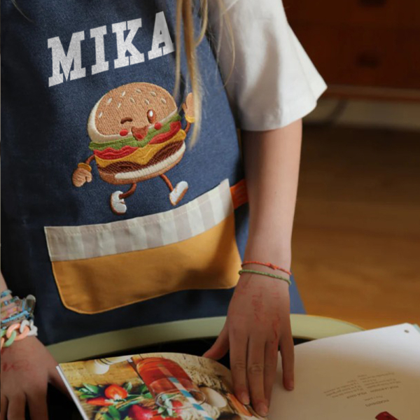 Personalised Children's Apron Hamburger