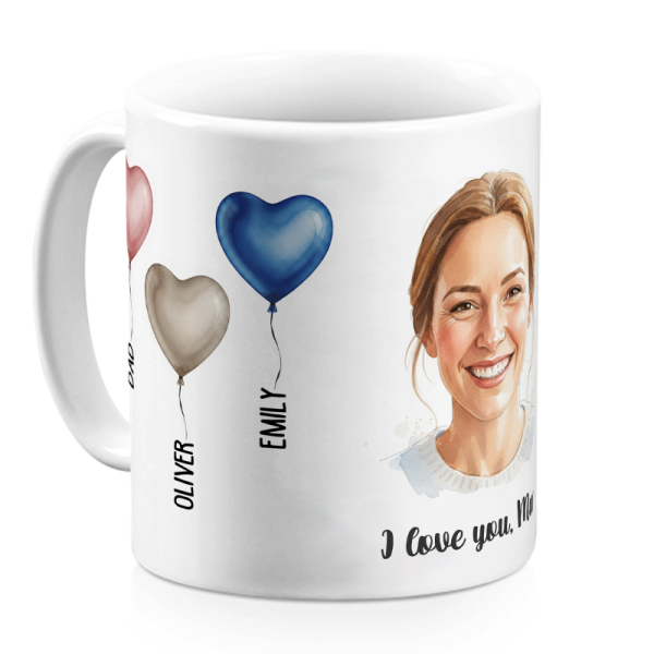Personalised Mug Heart Balloons