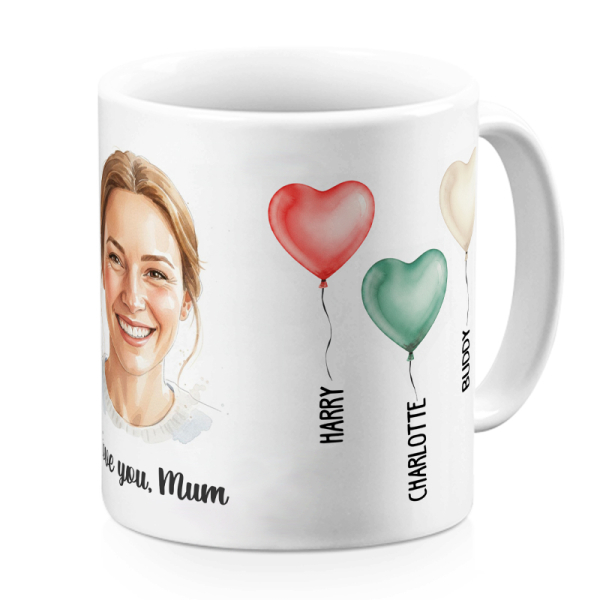 Personalised Mug Heart Balloons
