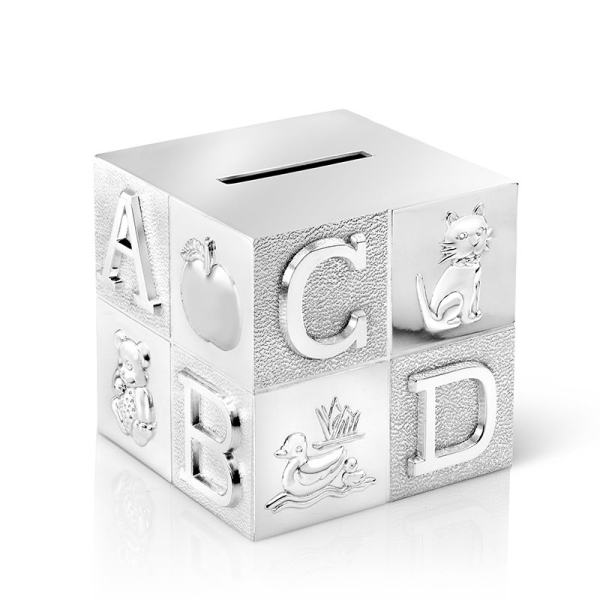Alphabet cube piggy bank