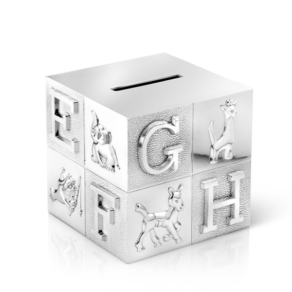 Alphabet cube piggy bank