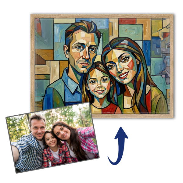 Artistic portrait in a cubist style