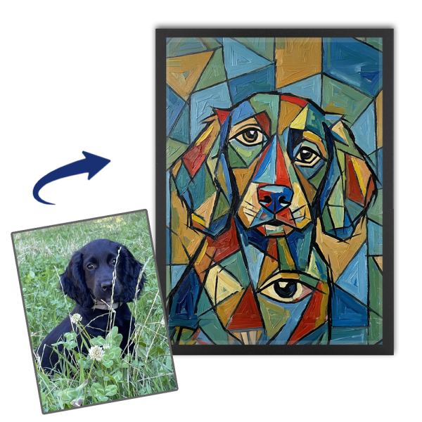 Artistic portrait in a cubist style