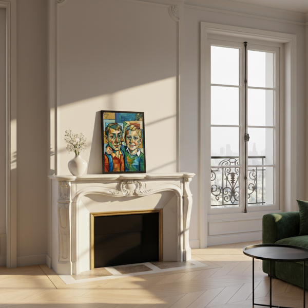 Artistic portrait in a cubist style