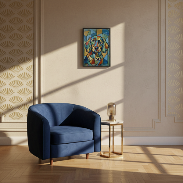 Artistic portrait in a cubist style