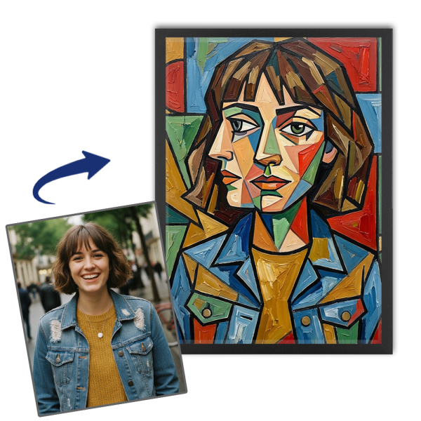 Artistic portrait in a cubist style