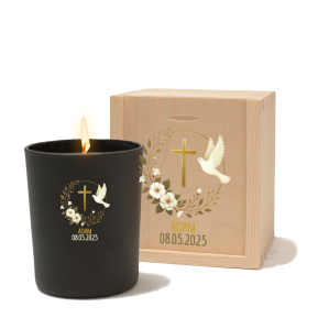 Baptism candle personalised in color - dove Baptism candle personalised in color - dove