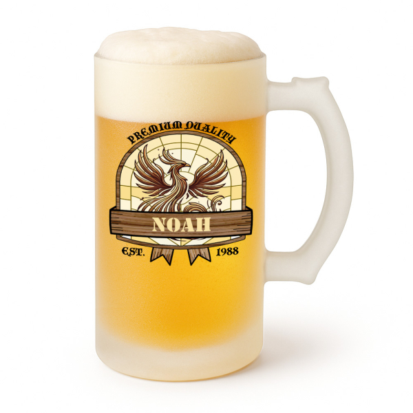 Beer mug with Phoenix motif