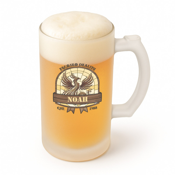 Beer mug with Phoenix motif