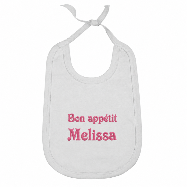 Bib with embroidered name