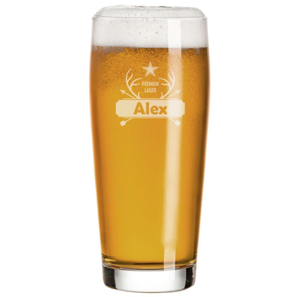 Beer glass with engraved name