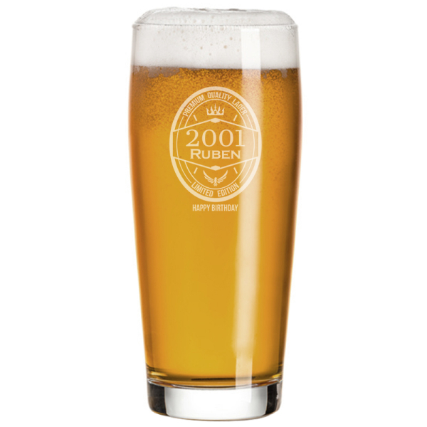 Birthday beer glass