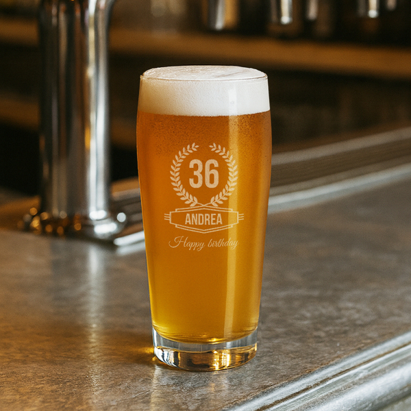 Birthday beer glass