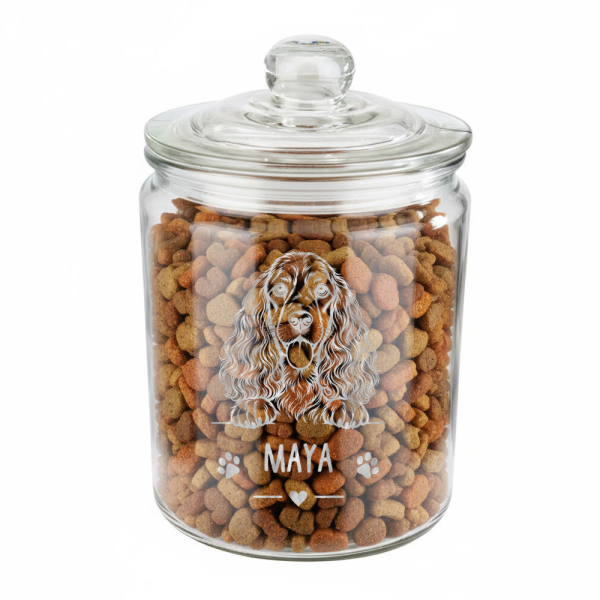 Engraved treat jar for dogs