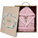 Children's bathrobe gift set 2 to 12 years with botanical pattern
