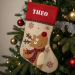 Christmas stocking with linen effect and tartan trim Christmas stocking with linen effect and tartan trim