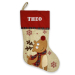 Christmas stocking with linen effect and tartan trim Christmas stocking with linen effect and tartan trim