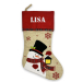 Christmas stocking with linen effect and tartan trim Christmas stocking with linen effect and tartan trim