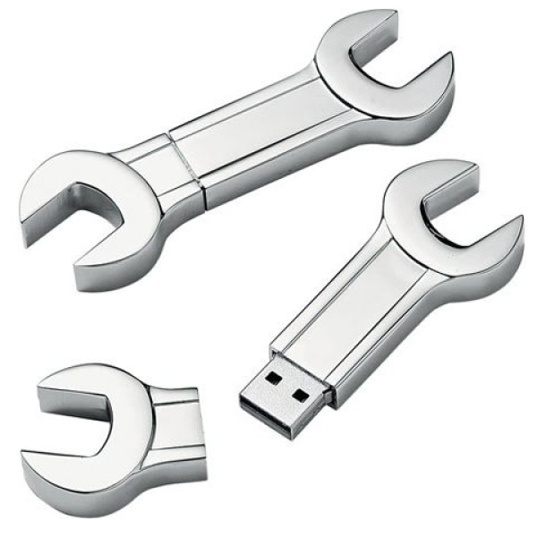 8 GB wrench shape engraved USB stick
