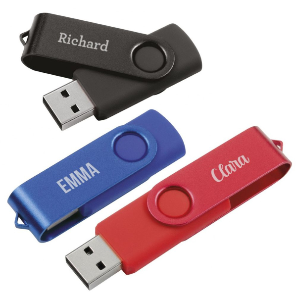 32 GB coloured customised USB stick with name