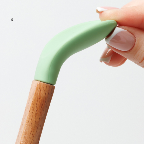 Wooden and silicone baby cutlery with name