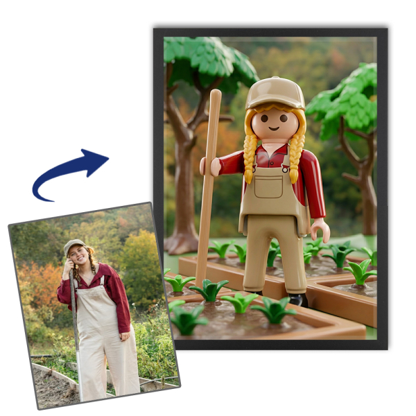 Custom toy-style portrait from a photo