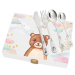 Cutlery engraved with clouds and animals