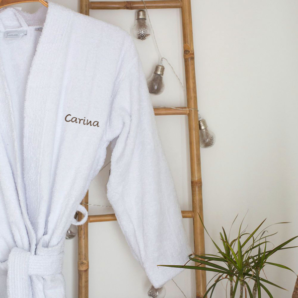 Embroidered Kimono Bathrobe 420gsm