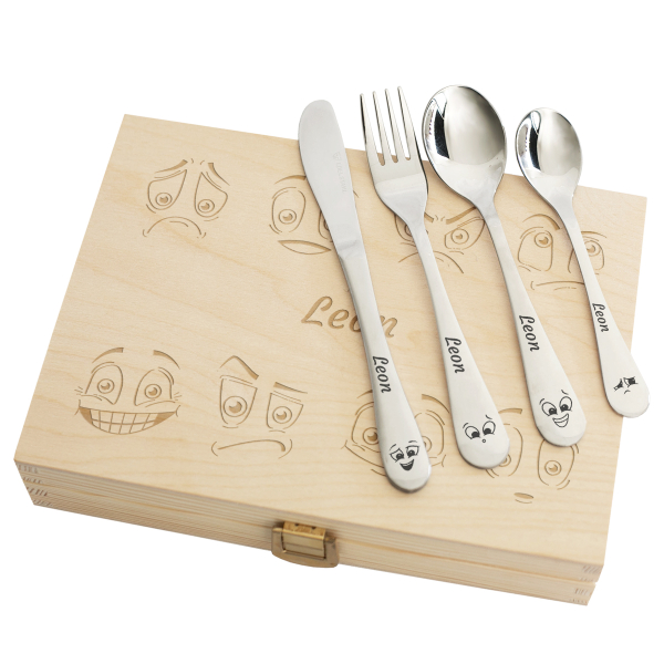 Engraved children's cutlery moods