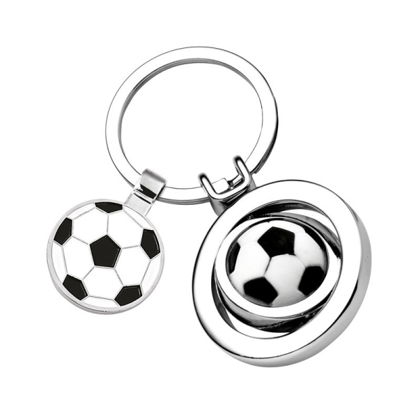 Engraved football-shaped keyring