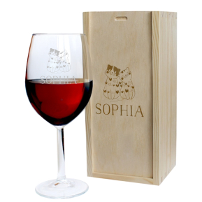 Engraved Love wine glass