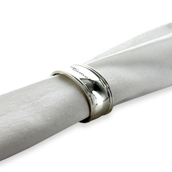 Engraved silver napkin ring