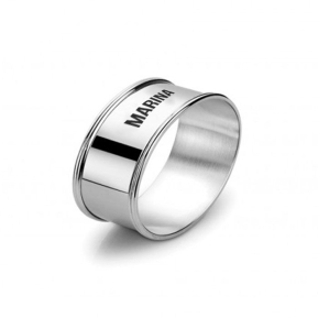 Engraved silver napkin ring Engraved silver napkin ring