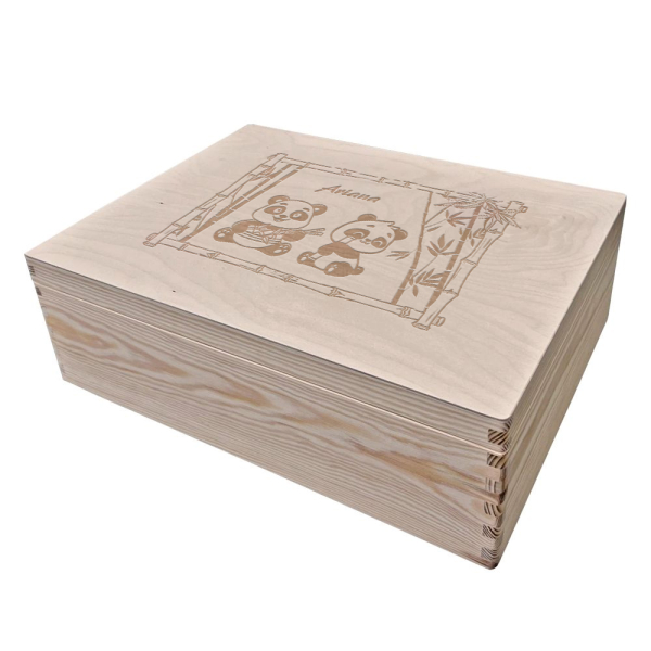Engraved storage box panda