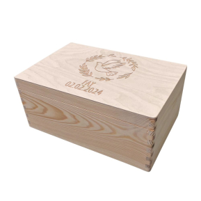 Engraved wooden keepsake box baptism dove Engraved wooden keepsake box baptism dove