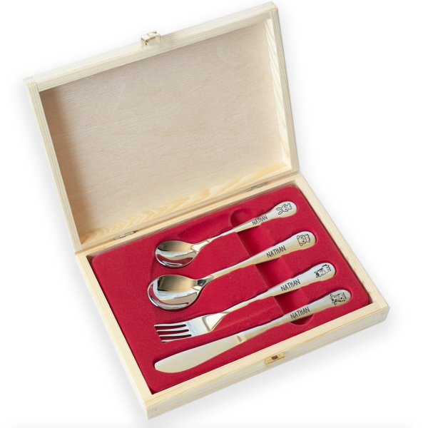 Farm Animals Gift Set with Personalised Cutlery