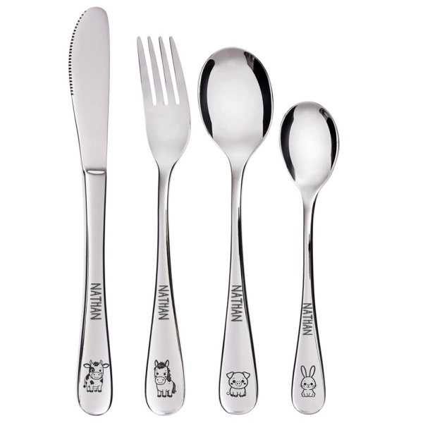 Farm Animals Gift Set with Personalised Cutlery