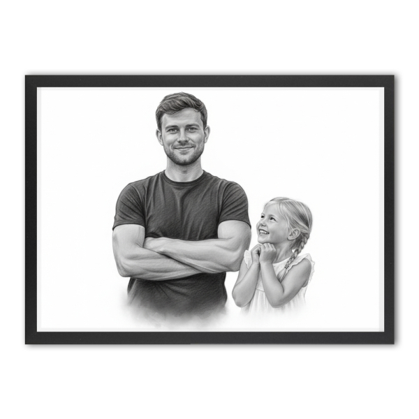 Photo montage for a charcoal-style portrait