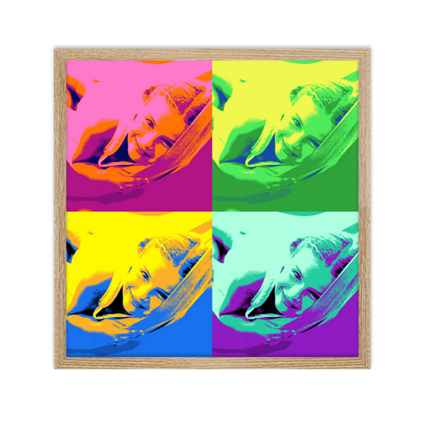 Framed Pop Art poster with 4 photos