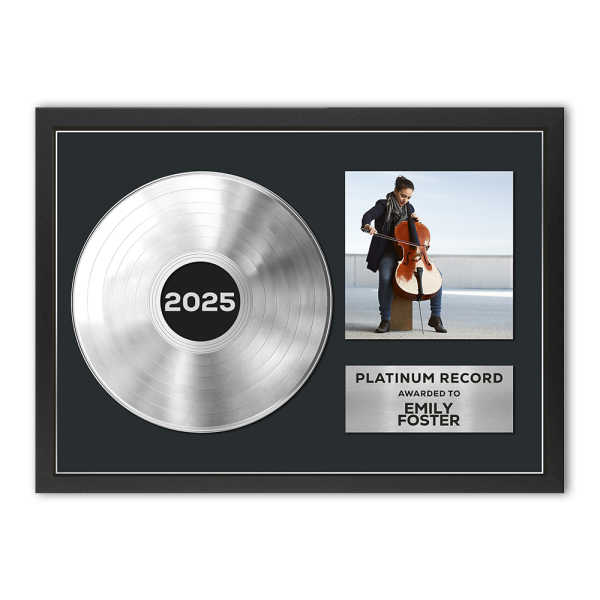 Framed poster - Gold or Platinum Record with photo - platinum