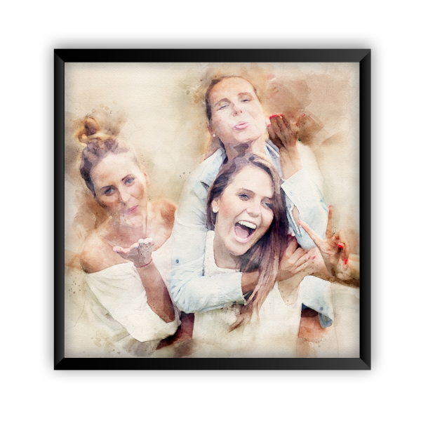 Framed Watercolour-Style Portrait
