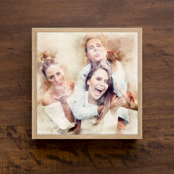 Framed Watercolour-Style Portrait