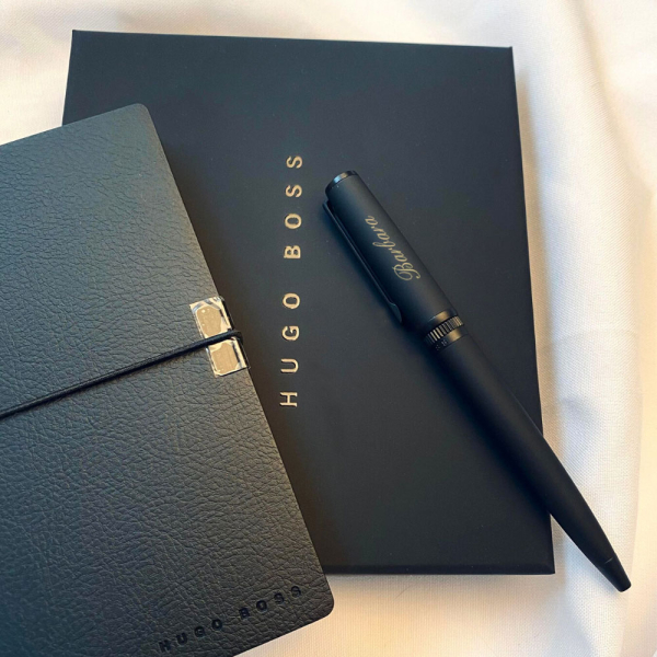 Hugo Boss gift set with notebook and ballpoint pen