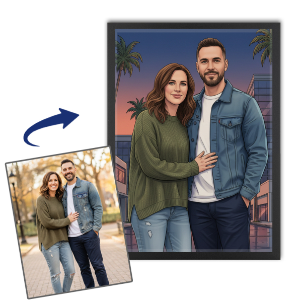 Illustrated video game�style portrait from a photo