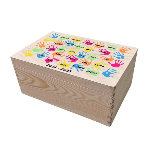 Printed keepsake box with childrens hands