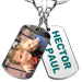 Keychain photo plate with name double-sided