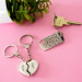 Keyring with heart and engraved photo