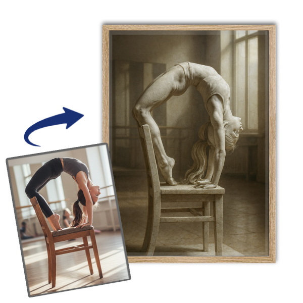 Marble statue�style portrait from a photo